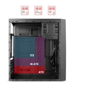 Stylos STPGAC4B gabinete de computadora Cubo Negro 500 W