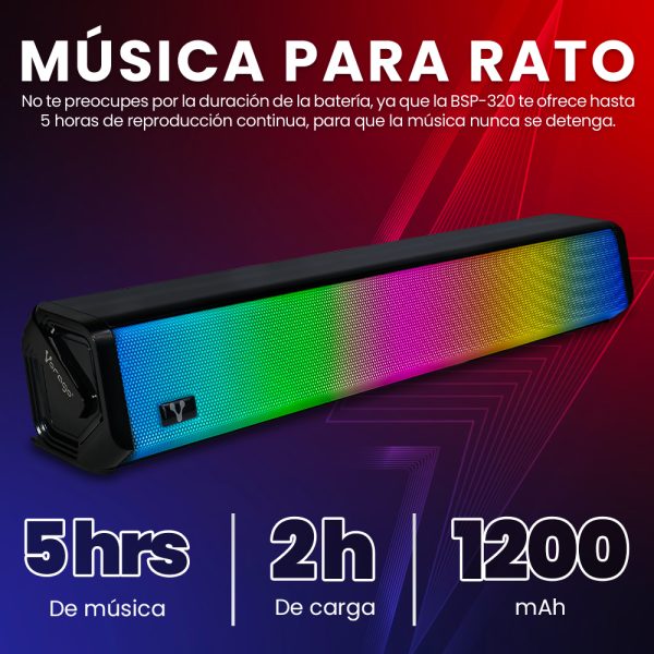 Vorago BSP-320 altavoz portátil o de fiesta Altavoz portátil estéreo Negro 5 W - Imagen 2