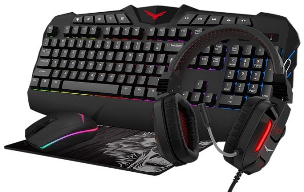 Naceb Technology NA-0934 teclado Ratón incluido Juego USB QWERTY Inglés Negro