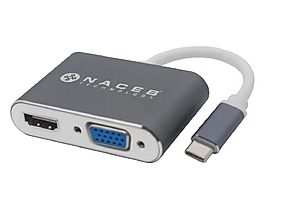 Naceb Technology NA-0113 base para laptop o replicador de puertos Alámbrico USB 3.2 Gen 1 (3.1 Gen 1) Type-C Gris, Blanco