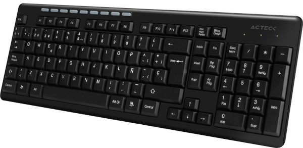 Acteck TM100 teclado Hogar RF inalámbrica + USB QWERTY Negro - Imagen 2