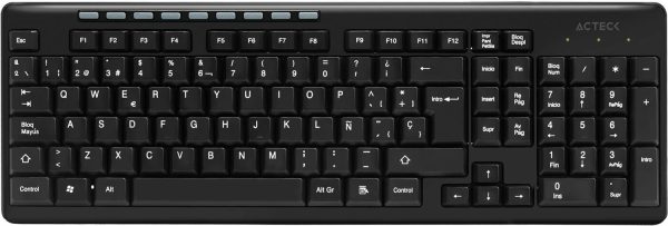 Acteck TM100 teclado Hogar RF inalámbrica + USB QWERTY Negro