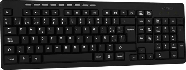 Acteck TM100 teclado Hogar RF inalámbrica + USB QWERTY Negro - Imagen 4