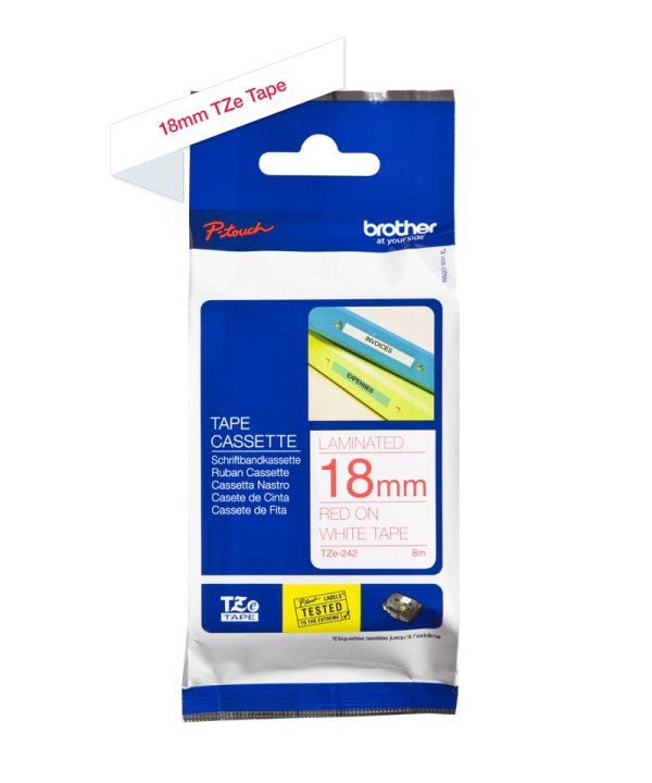Brother TZE-242 cinta para impresora de etiquetas Rojo sobre blanco - Imagen 3