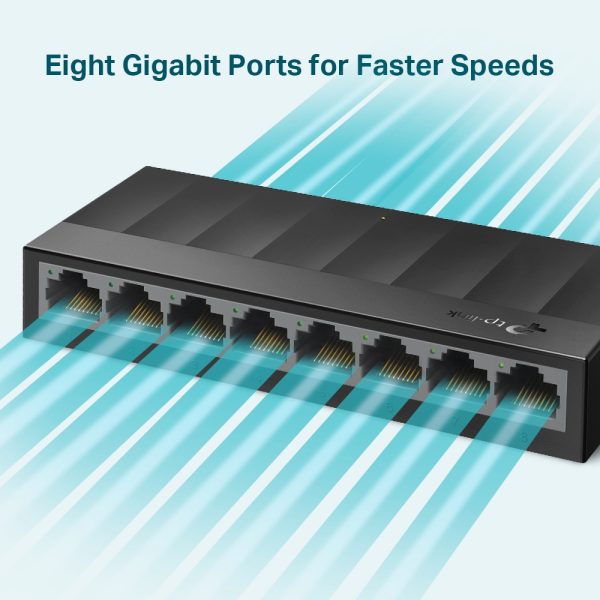 TP-Link LS1008G dispositivo de redes No administrado Gigabit Ethernet (10/100/1000) Negro - Imagen 3