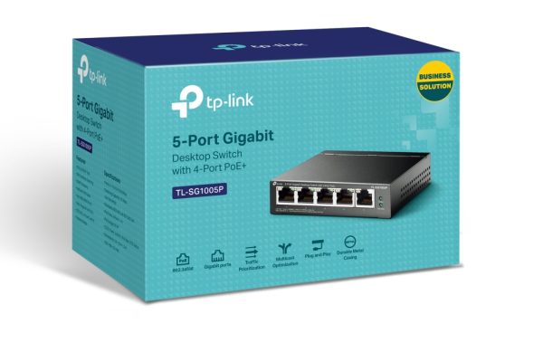 TP-Link TL-SG1005P dispositivo de redes No administrado Gigabit Ethernet (10/100/1000) Energía sobre Ethernet (PoE) Negro - Imagen 2