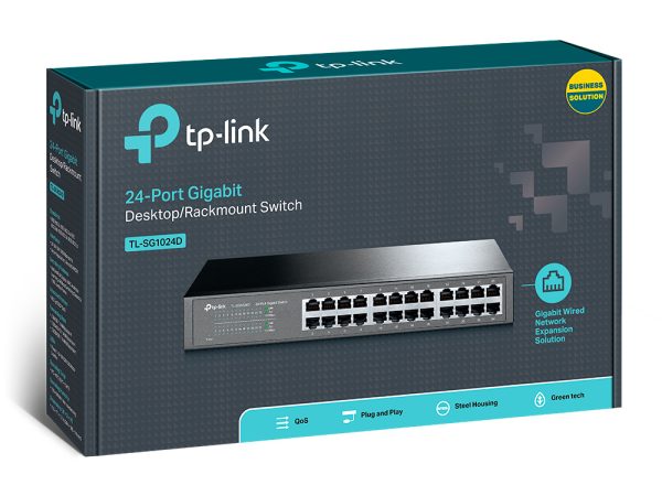 TP-Link TL-SG1024D dispositivo de redes No administrado Gigabit Ethernet (10/100/1000) Gris - Imagen 4