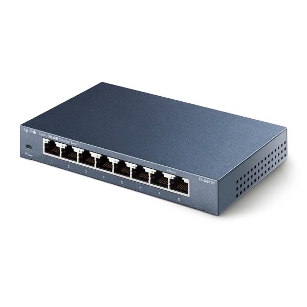 TP-Link TL-SG108 dispositivo de redes No administrado L2 Gigabit Ethernet (10/100/1000) Negro - Imagen 2