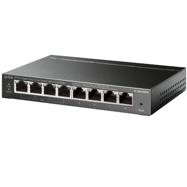 TP-Link TL-SG108PE dispositivo de redes Gestionado L2 Gigabit Ethernet (10/100/1000) Energía sobre Ethernet (PoE) Negro - Imagen 2