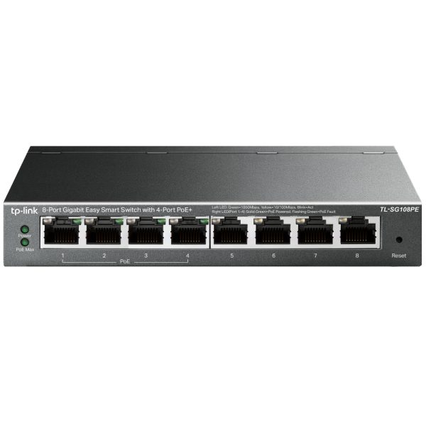 TP-Link TL-SG108PE dispositivo de redes Gestionado L2 Gigabit Ethernet (10/100/1000) Energía sobre Ethernet (PoE) Negro - Imagen 4