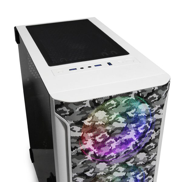 Yeyian Hollow 2500 Midi Tower Negro, Camuflaje, Blanco - Imagen 2