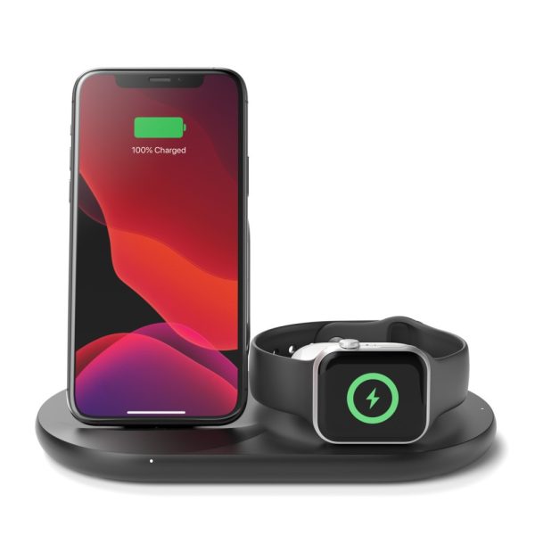Belkin BOOST CHARGE 3-in-1 Audífonos, Smartphone, Reloj inteligente Negro USB Cargador inalámbrico Interior - Imagen 2