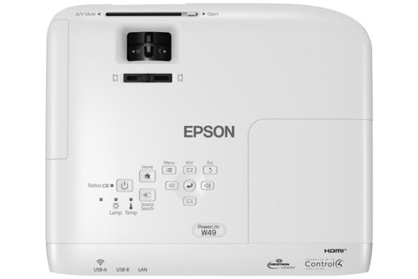 Epson PowerLite W49 video proyector Proyector de alcance estándar 3800 lúmenes ANSI 3LCD WXGA (1280x800) Blanco - Imagen 2