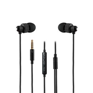 Vorago Audífonos Intrauriculares con Micrófono EP-304, Alámbrico, 3.5mm, Negro Intra auditivo Música