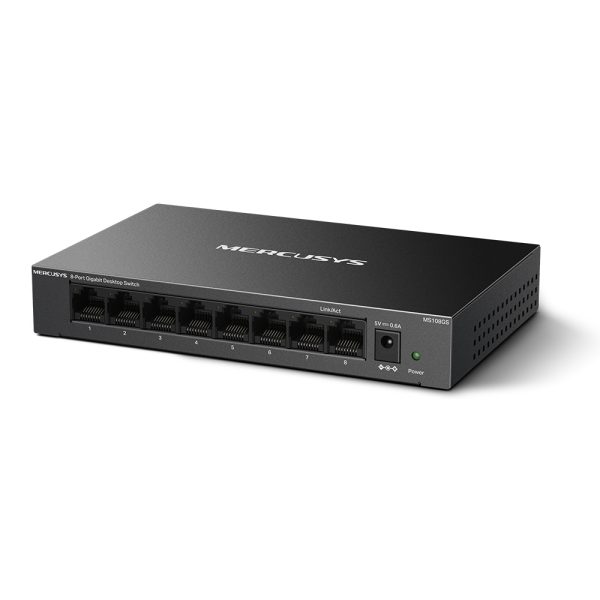 Mercusys MS108GS dispositivo de redes No administrado Gigabit Ethernet (10/100/1000) Negro - Imagen 2