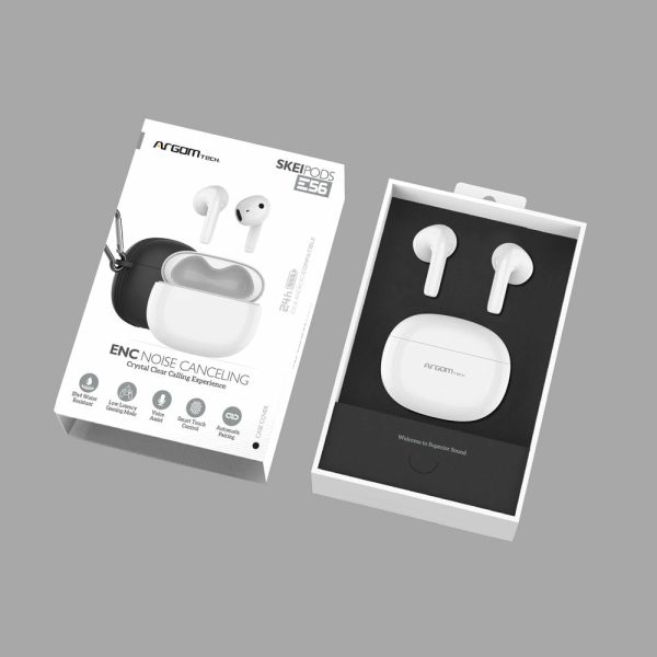 ArgomTech SkeiPods E56 Auriculares True Wireless Stereo (TWS) Intra auditivo Llamadas/Música/Deportes/Diario USB Tipo C Bluetooth Blanco - Imagen 3