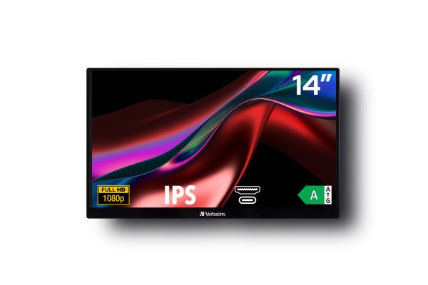 Verbatim 49590 monitor de computadora 35.6 cm (14") 1920 x 1080 Pixeles Full HD LCD Negro - Imagen 2