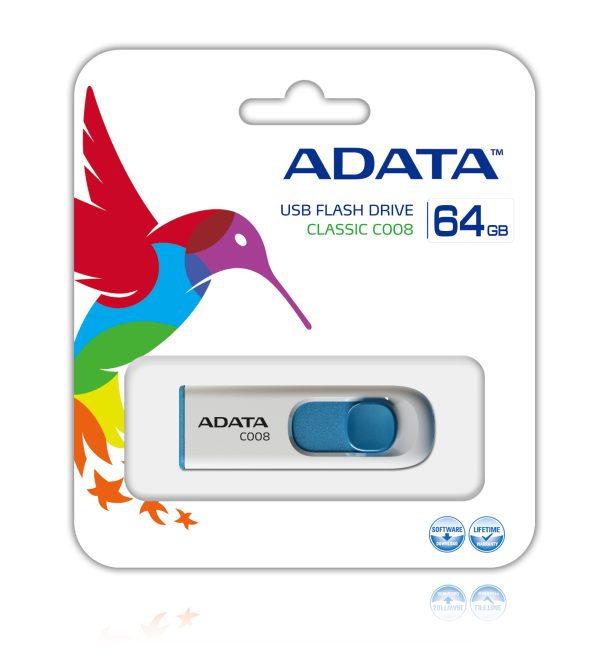 ADATA 64GB C008 unidad flash USB USB tipo A 2.0 Azul, Blanco - Imagen 2