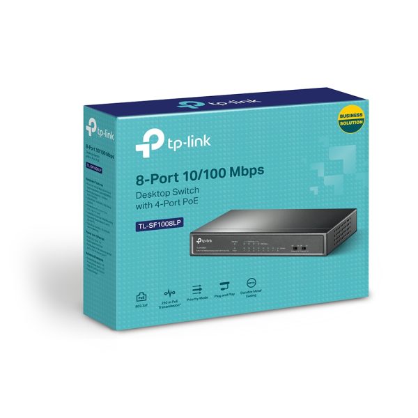 TP-Link TL-SF1008LP dispositivo de redes No administrado Fast Ethernet (10/100) Energía sobre Ethernet (PoE) Negro - Imagen 3