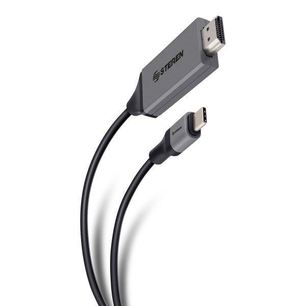 Steren USB-4710 adaptador de cable de vídeo 2 m USB Tipo C HDMI Negro - Imagen 2