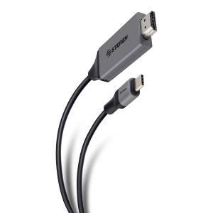 Steren USB-4710 adaptador de cable de vídeo 2 m USB Tipo C HDMI Negro