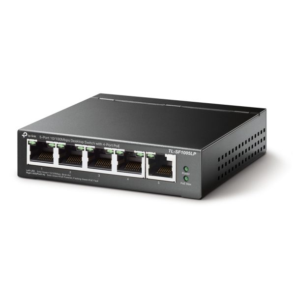TP-Link TL-SF1005LP dispositivo de redes No administrado Fast Ethernet (10/100) Energía sobre Ethernet (PoE) Negro - Imagen 2