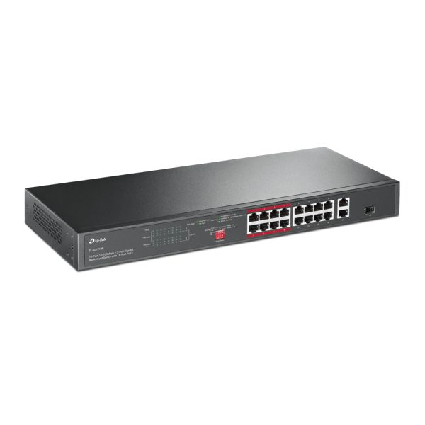 TP-Link TL-SL1218P dispositivo de redes No administrado Gigabit Ethernet (10/100/1000) Energía sobre Ethernet (PoE) 1U Negro - Imagen 2