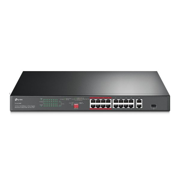 TP-Link TL-SL1218P dispositivo de redes No administrado Gigabit Ethernet (10/100/1000) Energía sobre Ethernet (PoE) 1U Negro - Imagen 4