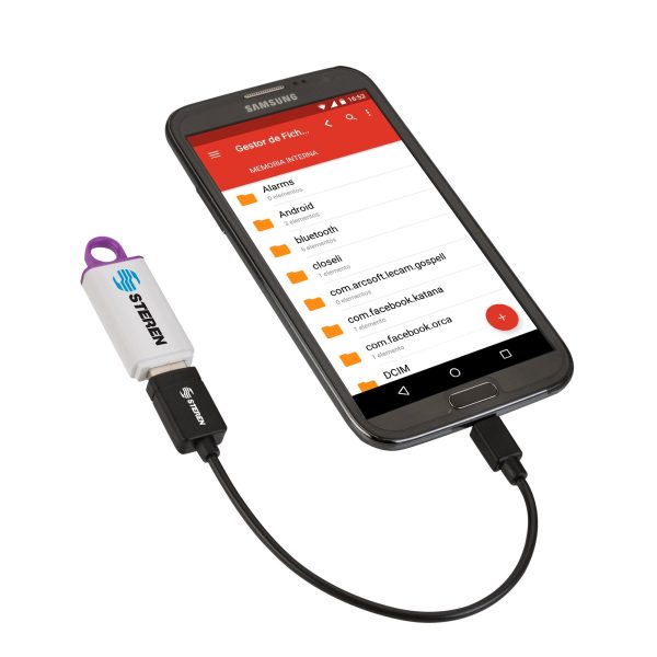 Steren USB-455 cable USB 0.1 m USB A Micro-USB B Negro - Imagen 2