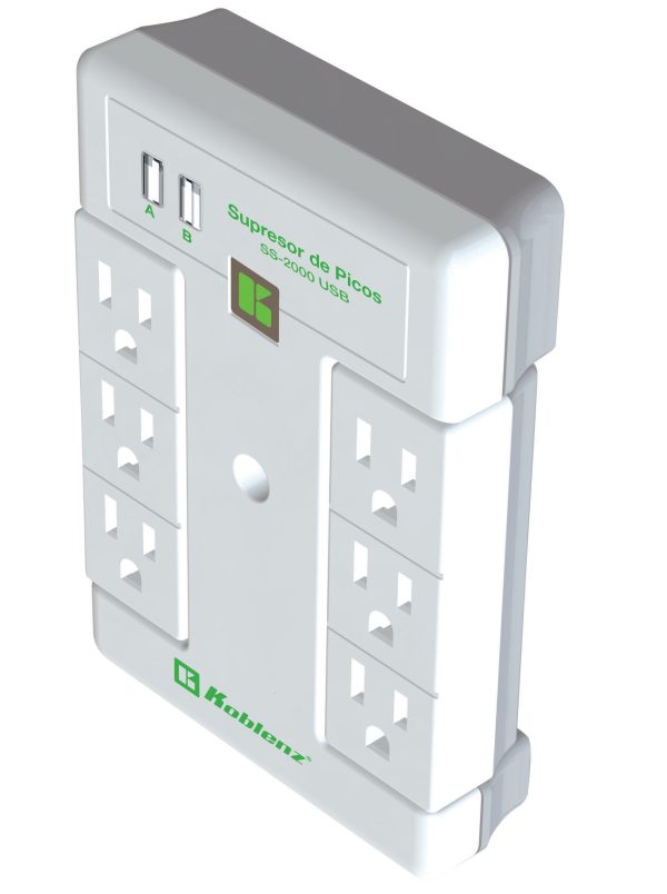 Koblenz SS-2000 USB Gris, Blanco 6 salidas AC - Imagen 2