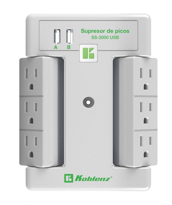 Koblenz SS-2000 USB Gris, Blanco 6 salidas AC - Imagen 4