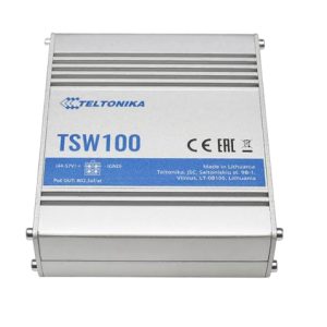 Teltonika TSW100 dispositivo de redes Gigabit Ethernet (10/100/1000) Energía sobre Ethernet (PoE) Azul, Metálico