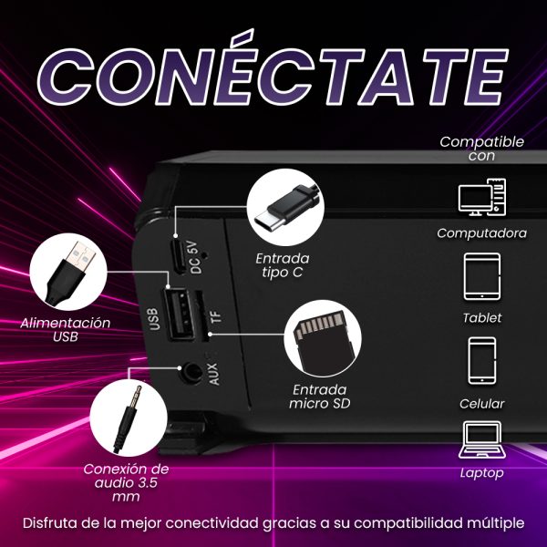Vorago BSP-320 altavoz portátil o de fiesta Altavoz portátil estéreo Negro 5 W - Imagen 3