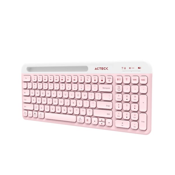 Acteck Creator Virtuos Silk MK720 teclado Ratón incluido Universal Bluetooth Español Rosa, Blanco - Imagen 2