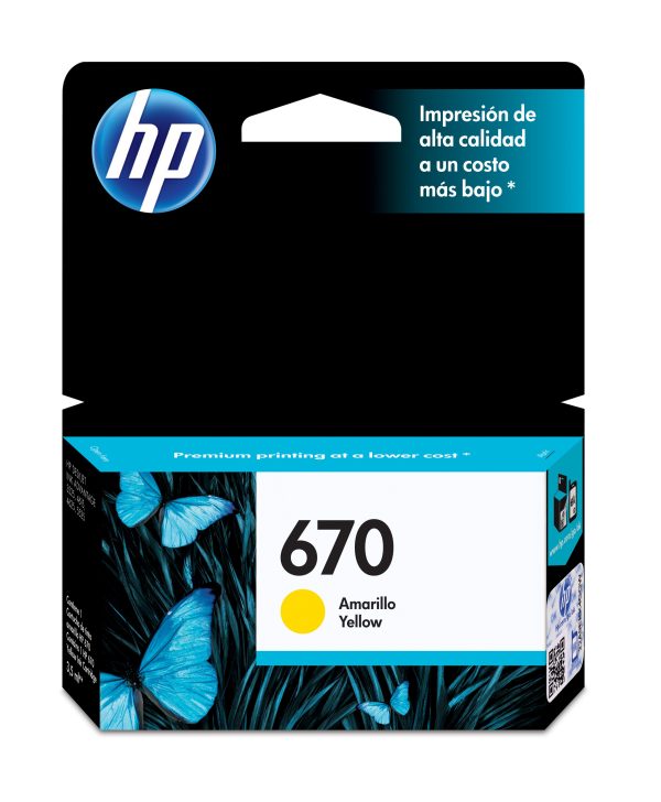 HP Cartucho original de tinta amarilla 670 Advantage - Imagen 2
