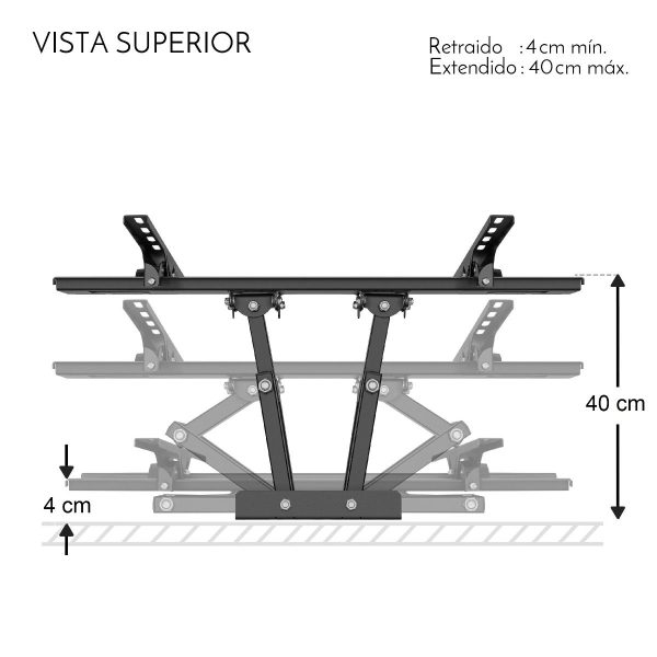 Steren STV-116 soporte para TV 177.8 cm (70") Negro - Imagen 3