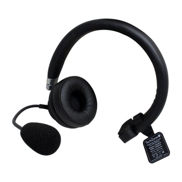 TechZone TZDIBT01 audífono y auriculare Auriculares Inalámbrico Diadema Oficina/Centro de llamadas Bluetooth Negro - Imagen 2