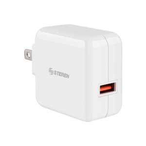 Steren ELI-722 cargador de dispositivo móvil Smartphone, Tableta Blanco Corriente alterna Carga rápida Interior