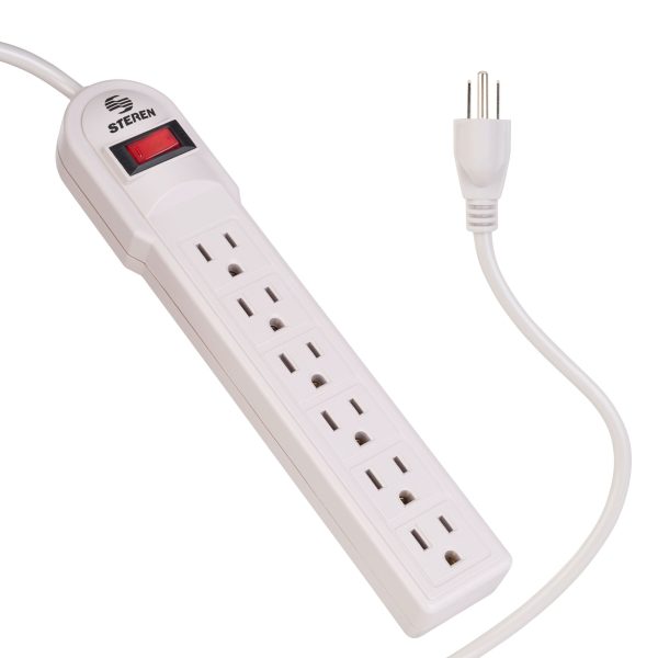 Steren 905-108 extensión de corriente 0.7 m 6 salidas AC Interior Blanco - Imagen 4