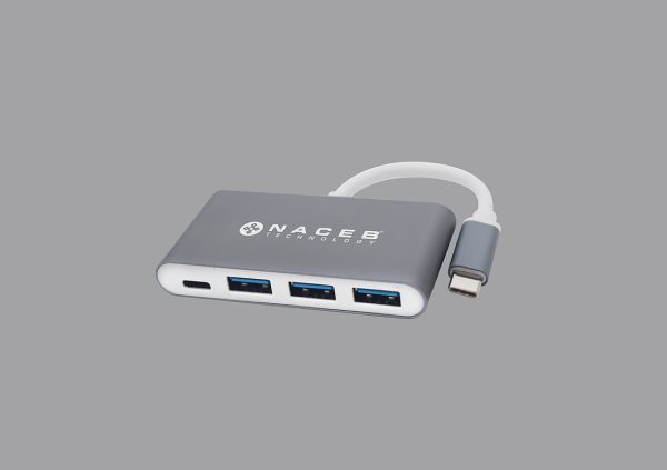Naceb Technology NA-0112 nodo concentrador USB 3.2 Gen 1 (3.1 Gen 1) Type-C Plata, Blanco - Imagen 2