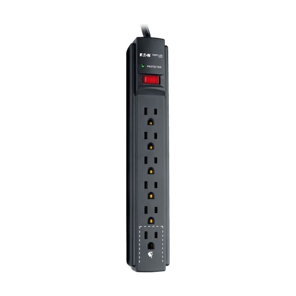 Tripp Lite TLP606B Supresor de Sobretensiones Protect It! de 6 Tomacorrientes, Cable de 1.83 m [6 pies], 790 Joules, LED de Diagnóstico, Gabinete Negro - Imagen 3