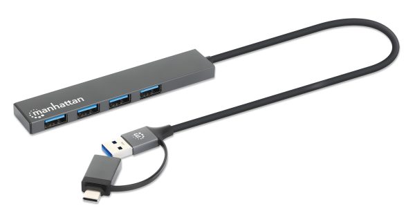 Manhattan 181006 hub de interfaz USB 3.2 Gen 1 (3.1 Gen 1) Type-A 5000 Mbit/s Gris - Imagen 2