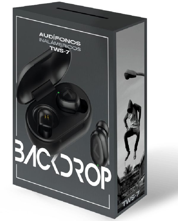 BACKDROP TWS-7 audífono y auriculare Audífonos True Wireless Stereo (TWS) Intra auditivo Música Bluetooth Negro - Imagen 2