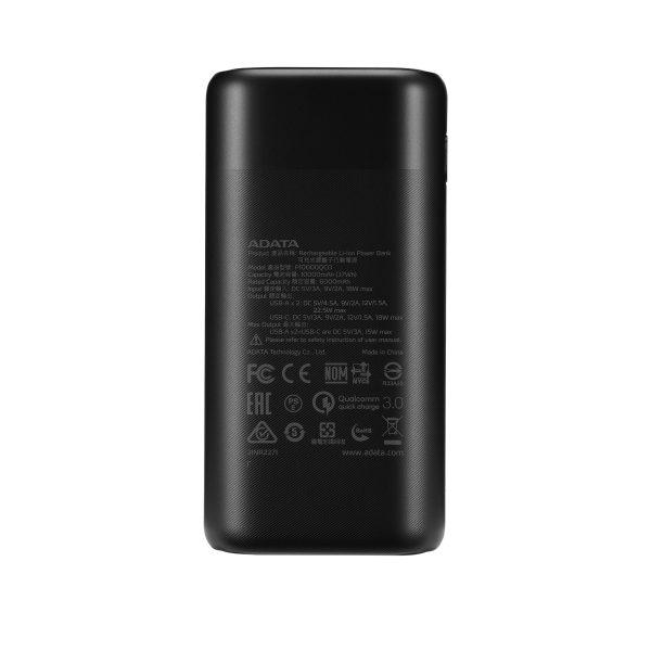 ADATA P10000QCD Ión de litio 10000 mAh Negro - Imagen 3