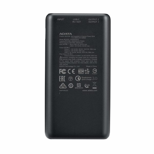 ADATA P20000QCD Polímero de litio 20000 mAh Blanco - Imagen 3
