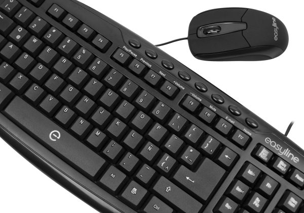 Easy Line Kit de y mouse - Negro, 1000 DPI teclado Ratón incluido Universal USB QWERTY Inglés de EE.UU. - Imagen 2