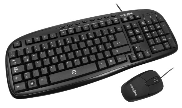 Easy Line Kit de y mouse - Negro, 1000 DPI teclado Ratón incluido Universal USB QWERTY Inglés de EE.UU.
