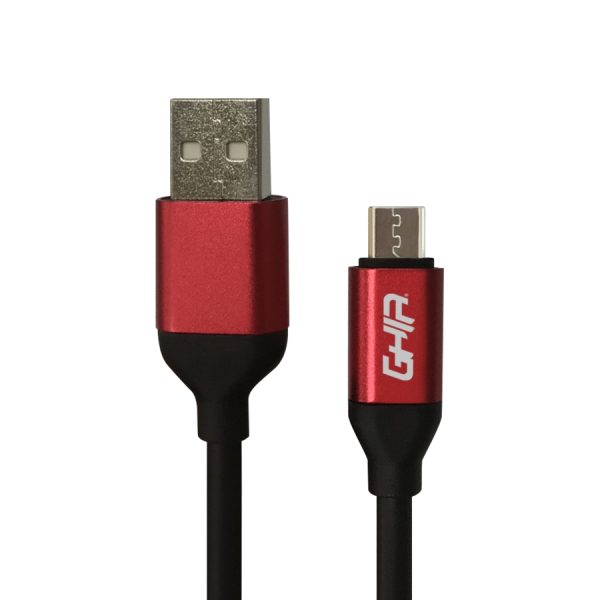 Ghia GAC-194N cable USB USB 2.0 1 m USB A Micro-USB A Negro, Rojo - Imagen 2