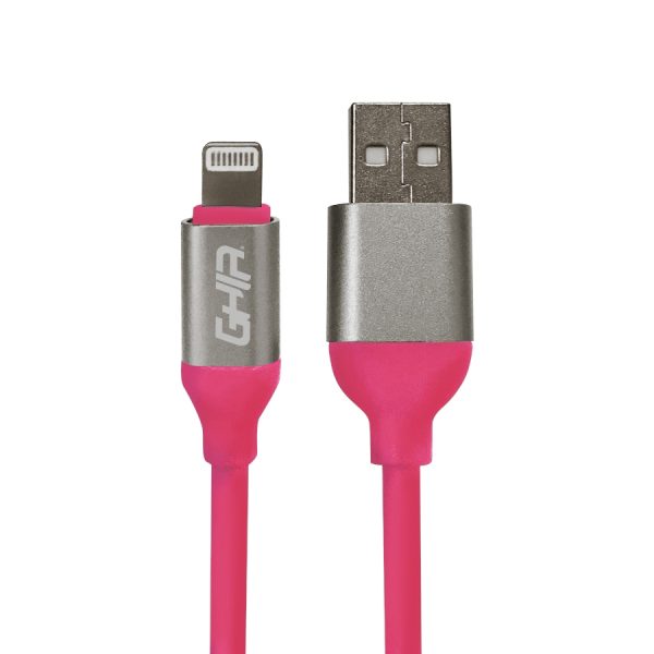 Ghia GAC-196P cable de teléfono móvil Rosa 1 m USB A Lightning - Imagen 2
