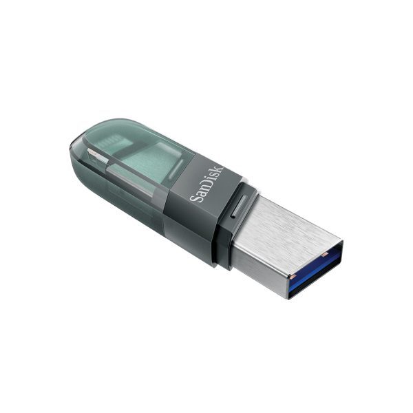 SanDisk iXpand Flash Drive Flip unidad flash USB 128 GB USB Type-A / Lightning 3.2 Gen 1 (3.1 Gen 1) Gris, Plata, Transparente - Imagen 3